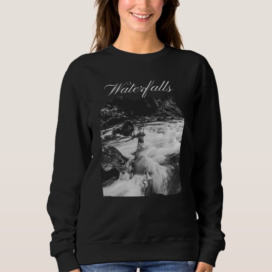 Sweatshirt Cascades noires et blanches modernes (Devant)