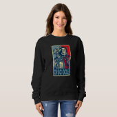 Sweatshirt Casque de golf de disque astronaute (Devant entier)