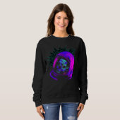 Sweatshirt Casque spatial de l'astronaute Vaporwave avec crân (Devant entier)
