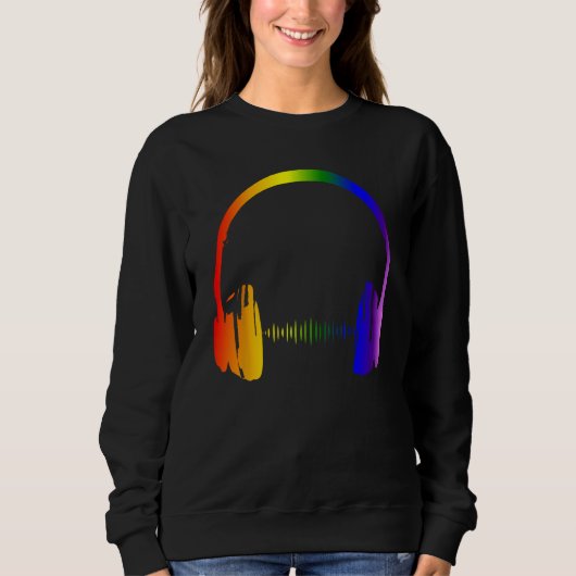Sweatshirt Casques colorés Rainbow Party Techno Radio Nig (Devant)