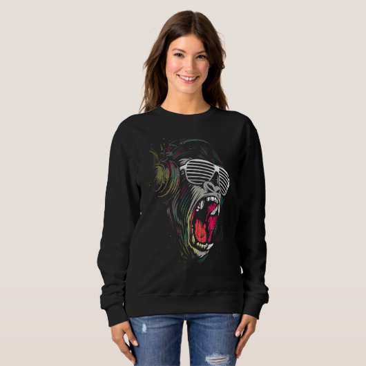 Sweatshirt Casques de singe de Gorilla (Devant entier)