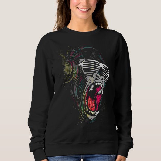 Sweatshirt Casques de singe de Gorilla (Devant)
