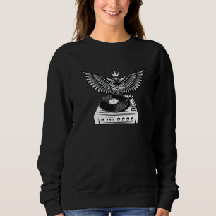 Sweatshirt Casques Tourne-disque Owl Dj Deejay Music Club Par