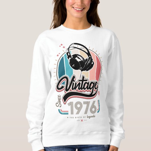 Sweatshirt Casques vintages depuis 1976 (Devant)