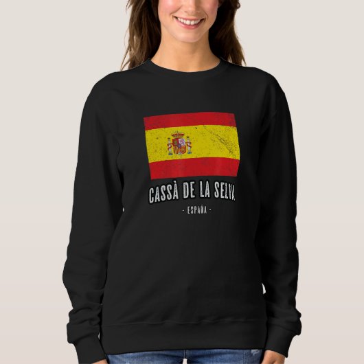 Sweatshirt Cass De La Selva Espagne Es Drapeau Ville - Bander (Devant)