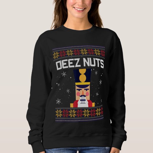Sweatshirt Casse-Noisette Deez Nuts Nut Xmas Pyjama Correspon (Devant)
