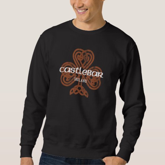 Sweatshirt Castlebar Mayo Irlande Shamrock celtique Vintage (Devant)