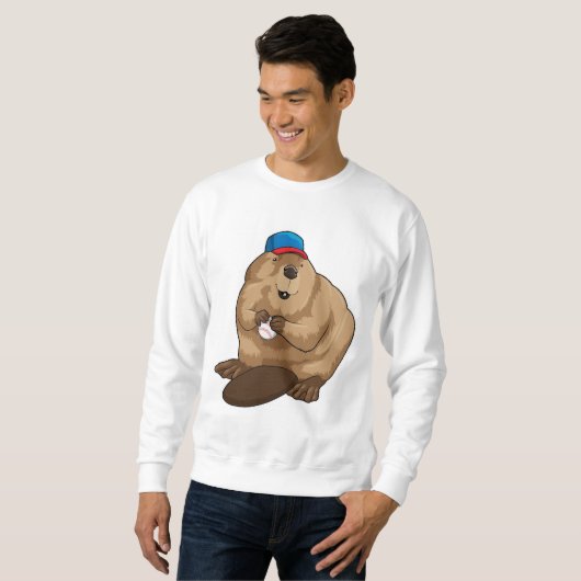 Sweatshirt Castor au baseball avec baseball (Devant entier)