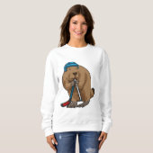 Sweatshirt Castor au hockey sur glace avec bâton de hockey su (Devant entier)