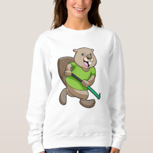 Sweatshirt Castor de Hockey avec batte de Hockey