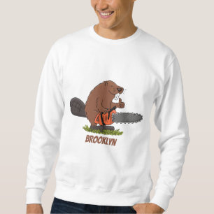 Sweatshirt Castor drôle avec humour de dessin animé de tronço