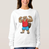 Sweatshirt Castor en Bodybuilder avec gros bras (Devant)