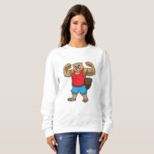 Sweatshirt Castor en Bodybuilder avec gros bras (Devant entier)