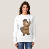 Sweatshirt Castor en peintre avec pinceau (Devant entier)