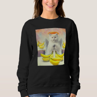 Sweatshirt Cat angel artwork meow kitty portrait cute banana 