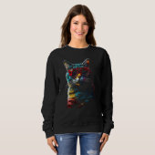 Sweatshirt Cat Artwork  Sunglasses Animal Cat 1 (Devant entier)