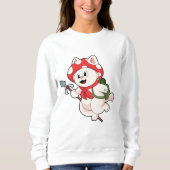 Sweatshirt Cat as Mushroom picker with Mushroom (Devant)