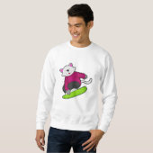Sweatshirt Cat as Snowboarder (Devant entier)