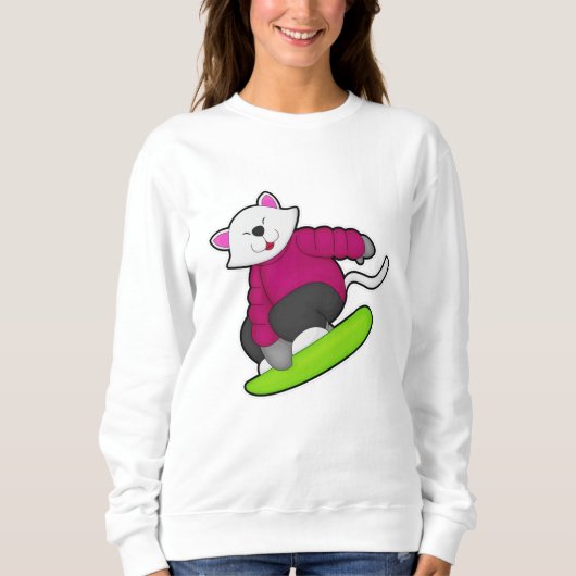 Sweatshirt Cat as Snowboarder (Devant)