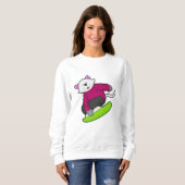 Sweatshirt Cat as Snowboarder (Devant entier)