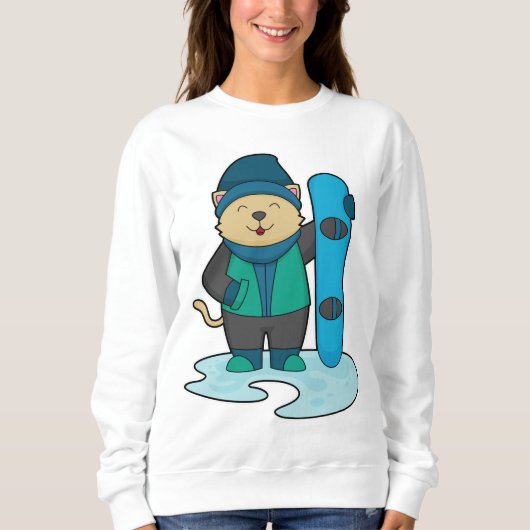 Sweatshirt Cat as Snowboarder (Devant)