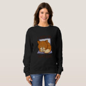 Sweatshirt Cat Assis Sur Ordinateur Je Travaille Sur Ordinate (Devant entier)
