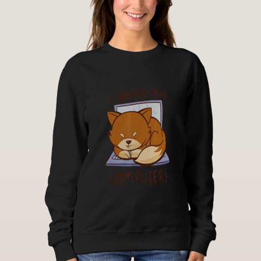 Sweatshirt Cat Assis Sur Ordinateur Je Travaille Sur Ordinate (Devant)