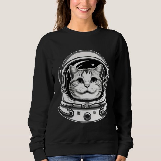 Sweatshirt Cat Astronaut With Helmet (Devant)