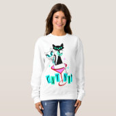 Sweatshirt Cat atomique moderne du milieu du siècle (Devant entier)