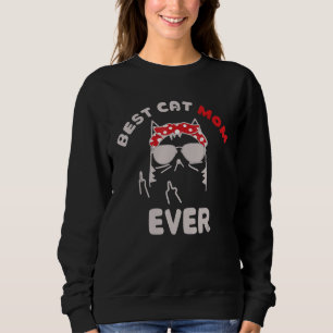 Sweatshirt Cat Best Chat Maman toujours Meow avec mon chat Fe