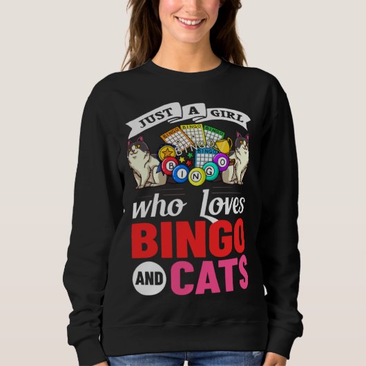 Sweatshirt Cat Bingo Game Player Caller Card Board Balls (Devant)