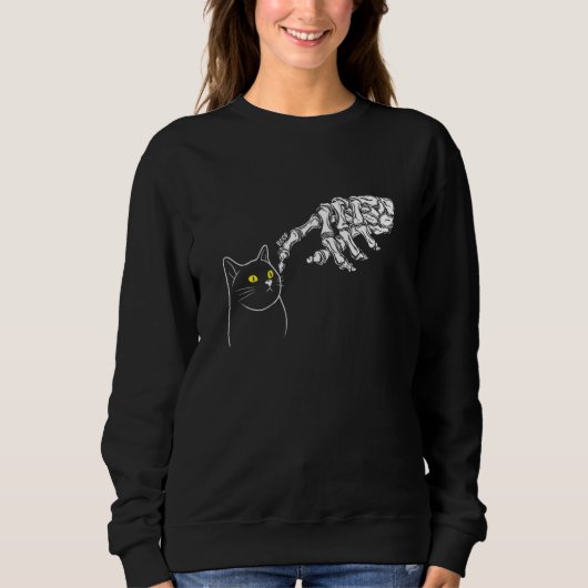 Sweatshirt Cat Black  Skeleton Hand Boop  Halloween (Devant)