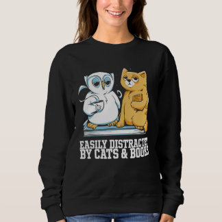 Sweatshirt Cat books  Cat bookworm  Cat book