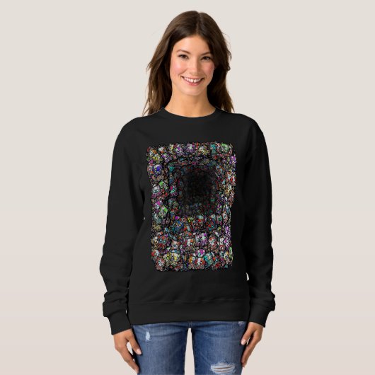 Sweatshirt Cat Bots Squared Cute Alien Cat Robots Optical Il (Devant entier)