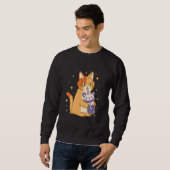 Sweatshirt Cat Bubble Tea Cool Retro Amusant Bizarre bizarre (Devant entier)
