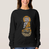 Sweatshirt Cat Buddha Sun Meditation Buddhism India Buddhis (Devant)