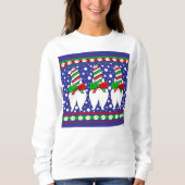 Sweatshirt Cat Butt Christmas Green (Devant)
