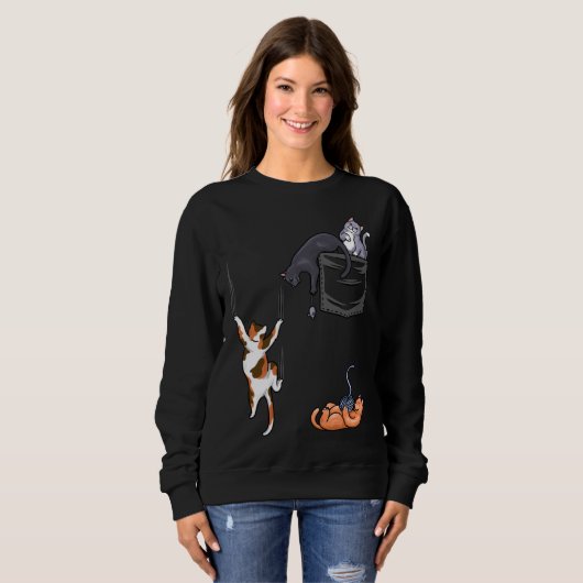 Sweatshirt Cat Cat Cat Pocke Cat (Devant entier)