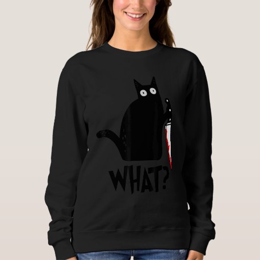 Sweatshirt Cat Ce Ca Noir (Devant)