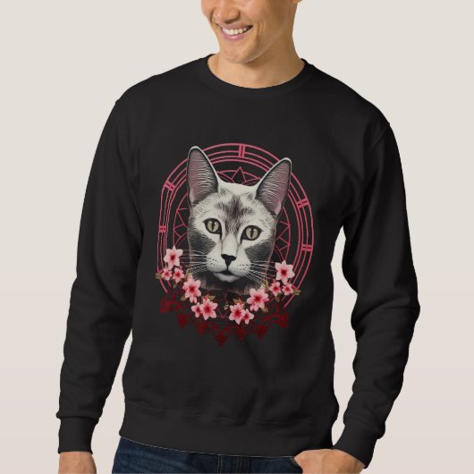 Sweatshirt Cat Church Blossom  Pet Cat Motif Animal Cat (Devant)
