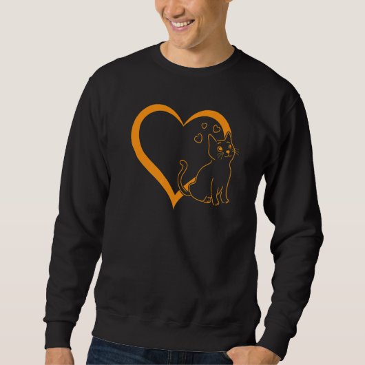 Sweatshirt Cat  Cute Cat Heart Cat Owner Cute Cat (Devant)