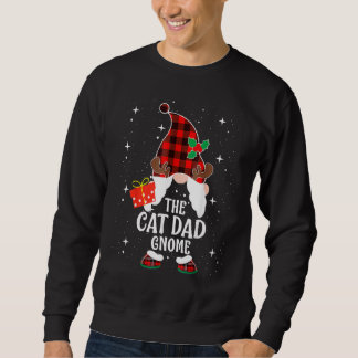 Sweatshirt Cat Dad Gnome Buffalo Plaid Matching Family Christ