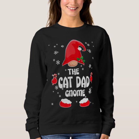 Sweatshirt Cat Dad Gnome Family Matching Christmas Pajama (Devant)