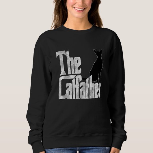 Sweatshirt Cat Dad The Catfather Crazy Black Cat Father Kitty (Devant)