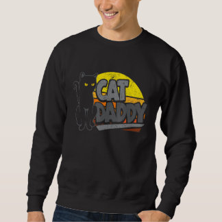 Sweatshirt Cat Daddy Vintage Sunset Retro Distressed Fathers 