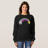 Sweatshirt Cat de maïs magique arc-en-ciel (Devant entier)