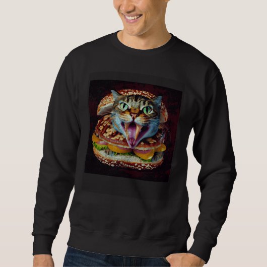 Sweatshirt Cat Dinosaur Hamburger (Devant)