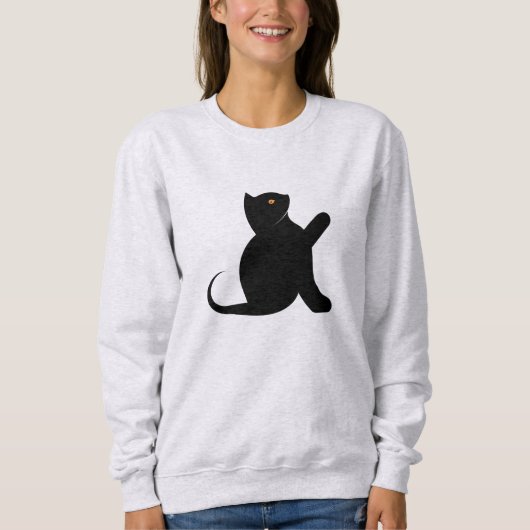 Sweatshirt Cat dit bonjour (Devant)