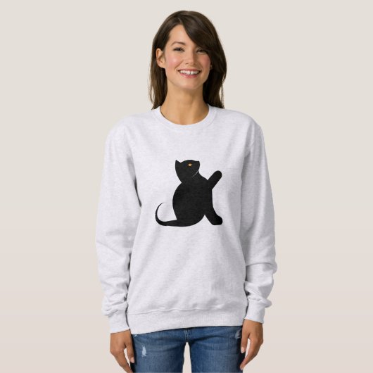 Sweatshirt Cat dit bonjour (Devant entier)