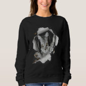 Sweatshirt Cat Dj Torn Cloth (Devant)